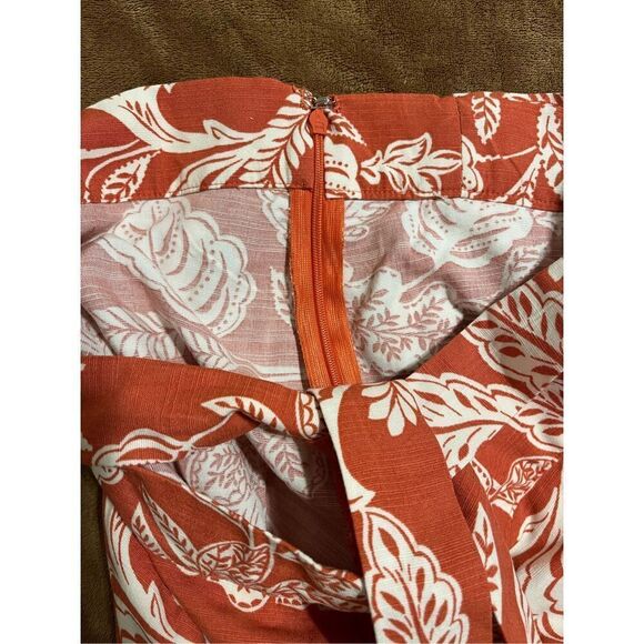 Ann Taylor Factory Women's Size 2 Brown White Floral Tulip Hem Skirt Beach - Picture 8 of 10